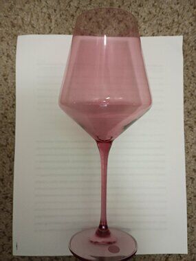 Estelle Colored Glass Wine Glass ROSE Anthropologie